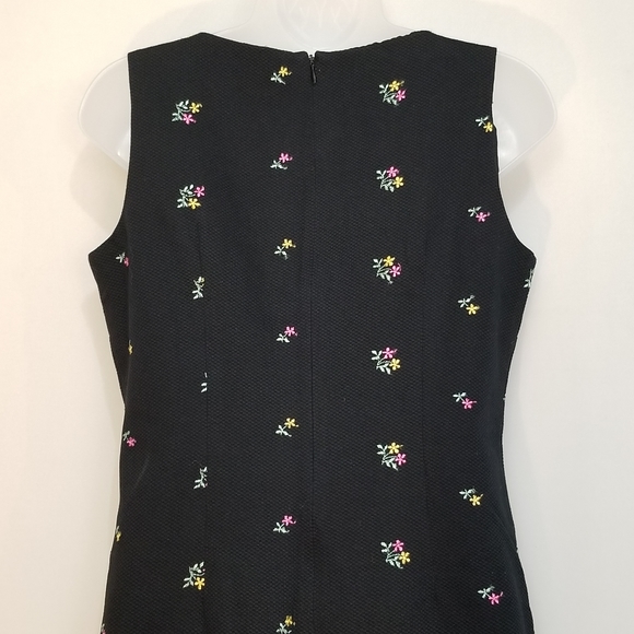 Talbots sleeveless black dress with flowers. 201 - Picture 3 of 9